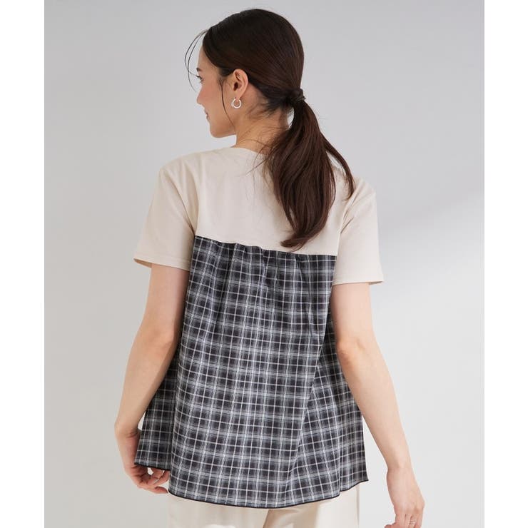 【S-LL/洗濯機可】着るだけサマ見え 柄アソートビスチェ風ドッキングTシャツ | SHOO・LA・RUE | 詳細画像6 