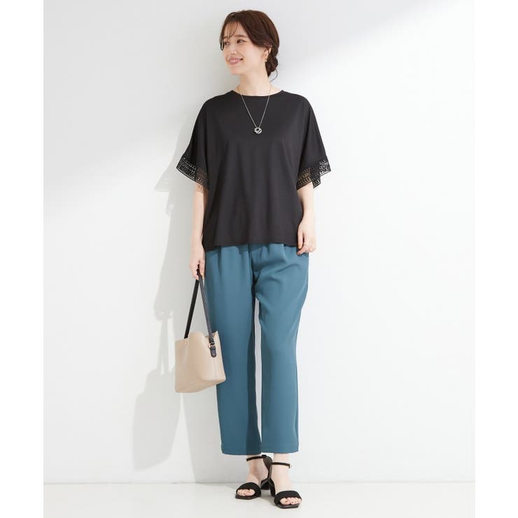 【ひんやり/UV】お袖レースが上品 ゆったりとろみトップス | SHOO・LA・RUE | 詳細画像7 