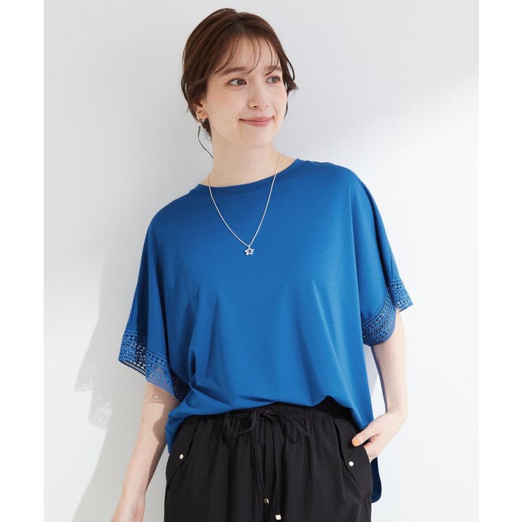 【ひんやり/UV】お袖レースが上品 ゆったりとろみトップス | SHOO・LA・RUE | 詳細画像21 