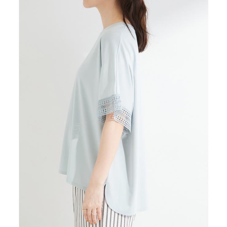 【ひんやり/UV】お袖レースが上品 ゆったりとろみトップス | SHOO・LA・RUE | 詳細画像26 