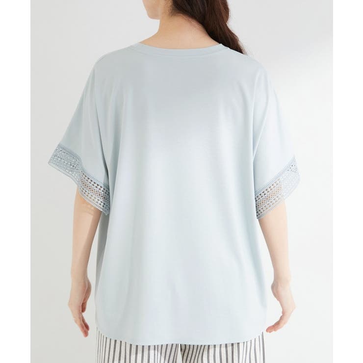 【ひんやり/UV】お袖レースが上品 ゆったりとろみトップス | SHOO・LA・RUE | 詳細画像27 
