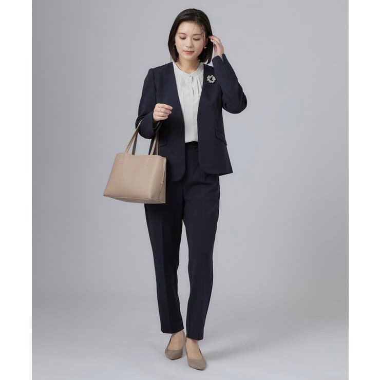 【セレモニー/通勤/S-3L】カットジョーゼット ノーカラージャケット | SHOO・LA・RUE | 詳細画像18 
