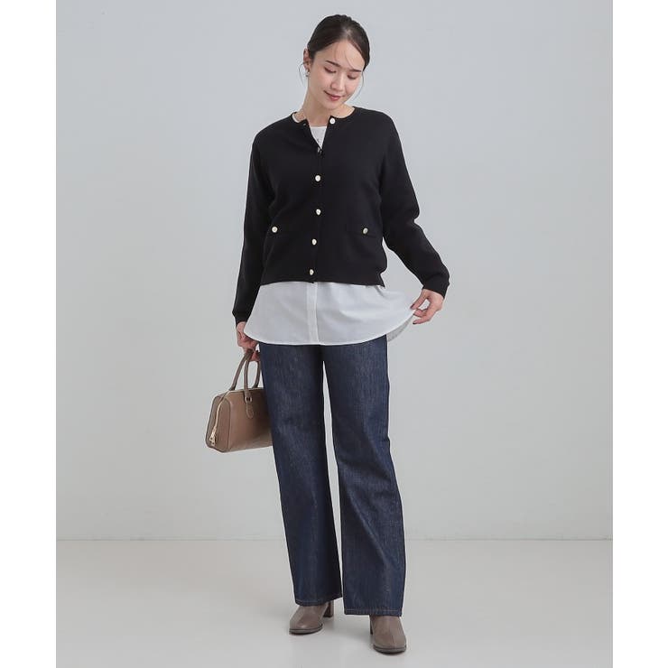 【2点セット/S-LL】時短で決まる もちもちニット＆裾シャツインナー | SHOO・LA・RUE | 詳細画像13 