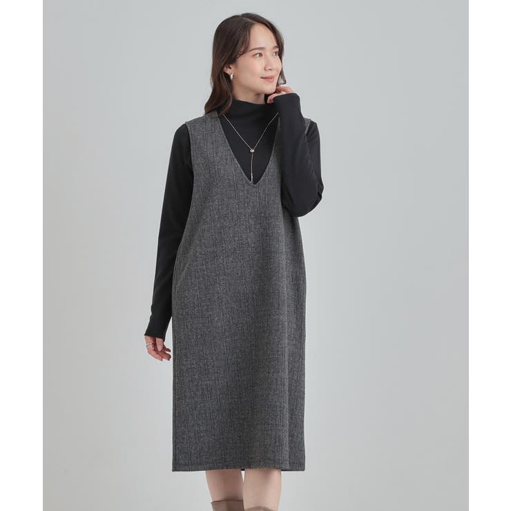 【2点セット/洗える/S-LL】時短でコーデ決まる ジャンドレ＆リブインナー | SHOO・LA・RUE | 詳細画像18 