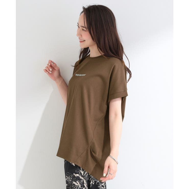 【汗じみ防止/ひんやり/S-LL】インせず着られる 刺繍ロゴTシャツ | SHOO・LA・RUE | 詳細画像2 