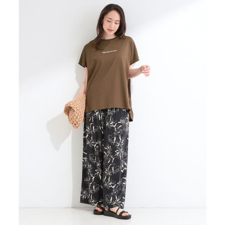 【汗じみ防止/ひんやり/S-LL】インせず着られる 刺繍ロゴTシャツ | SHOO・LA・RUE | 詳細画像3 