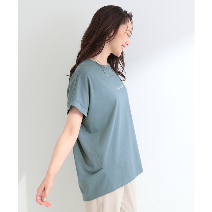 【汗じみ防止/ひんやり/S-LL】インせず着られる 刺繍ロゴTシャツ | SHOO・LA・RUE | 詳細画像14 