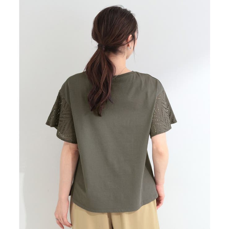 【汗じみ防止/ひんやり/S-LL】お袖フレアレースTシャツ | SHOO・LA・RUE | 詳細画像6 