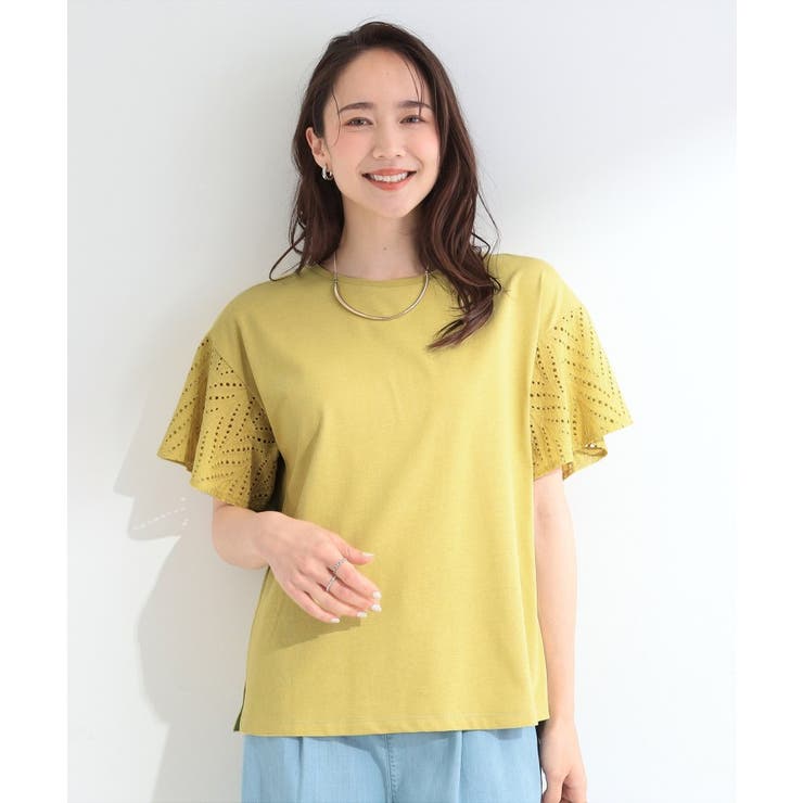 【汗じみ防止/ひんやり/S-LL】お袖フレアレースTシャツ | SHOO・LA・RUE | 詳細画像9 