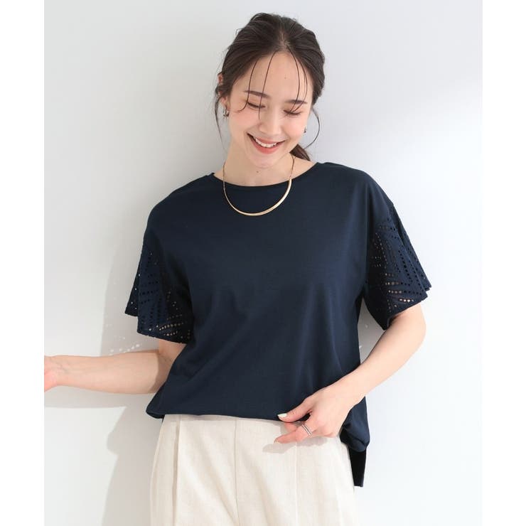 【汗じみ防止/ひんやり/S-LL】お袖フレアレースTシャツ | SHOO・LA・RUE | 詳細画像17 