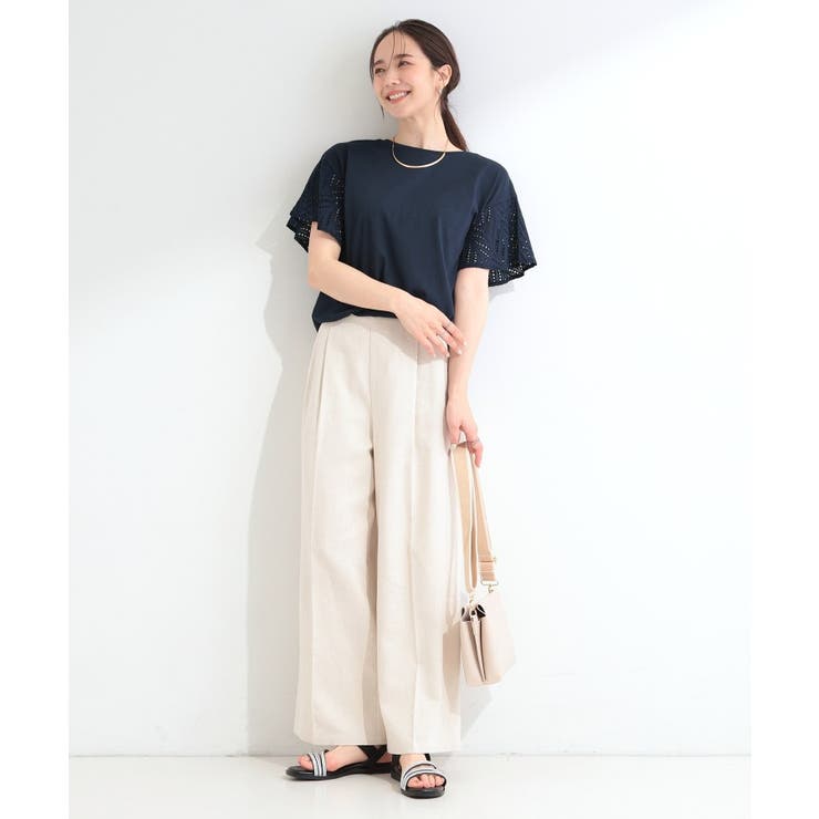 【汗じみ防止/ひんやり/S-LL】お袖フレアレースTシャツ | SHOO・LA・RUE | 詳細画像19 