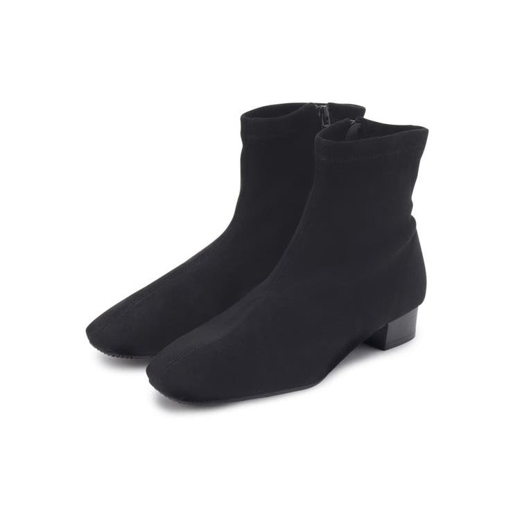 ブラック(019) | 軽くて歩きやすい ローヒール あったかストレッチブーツ | SHOO・LA・RUE