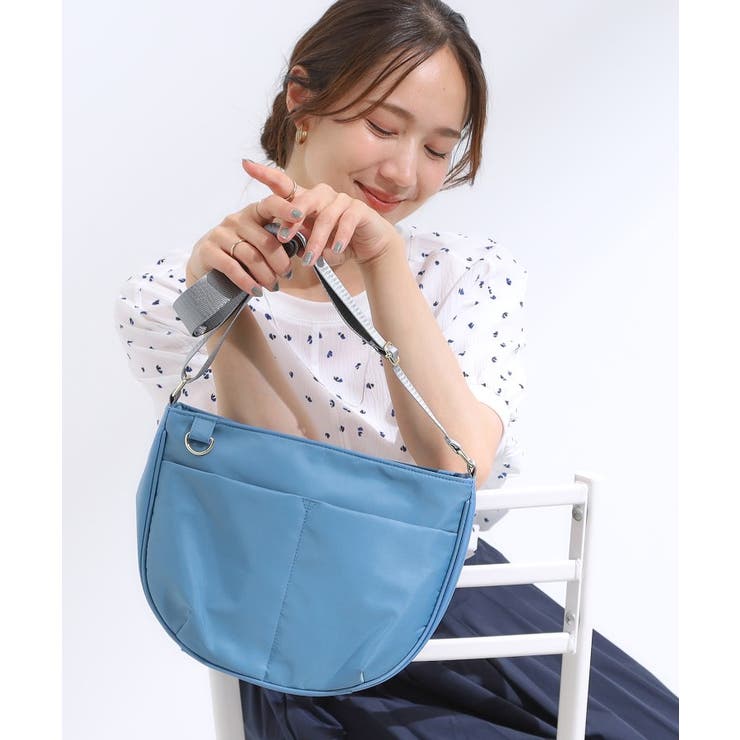 【撥水】フロントポケットハーフムーンショルダーバッグ | SHOO・LA・RUE | 詳細画像9 