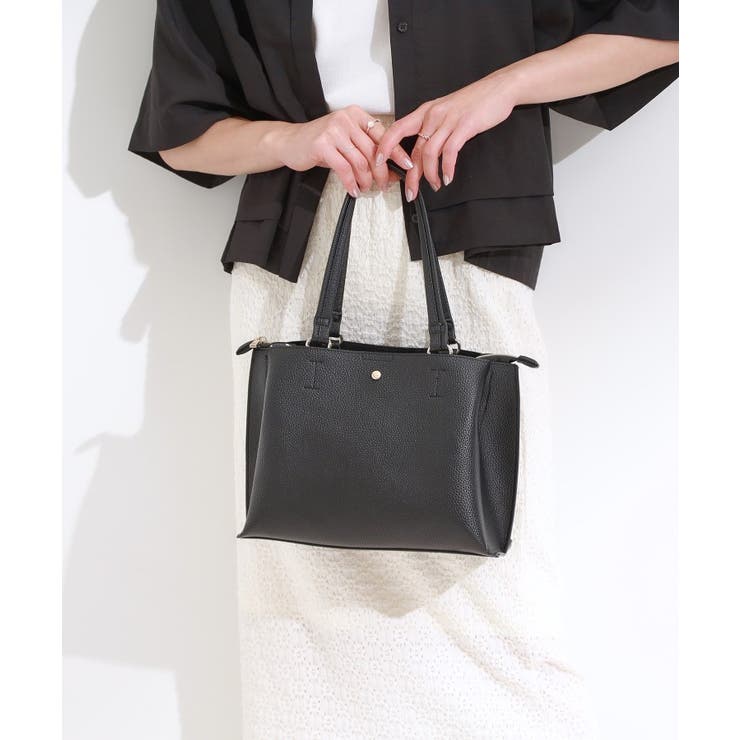 ブラック(019) | 【軽量/2WAY】ふわっと軽い ミドルサイズ トートバッグ | SHOO・LA・RUE