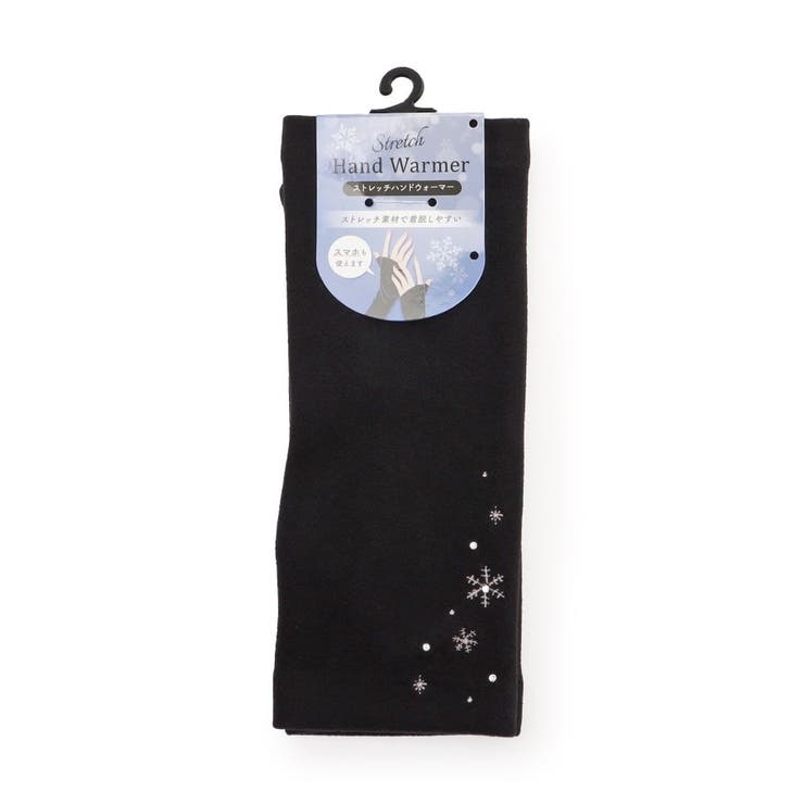 ブラック(019) | フィンガーレス雪柄刺繍グローブ | SHOO・LA・RUE