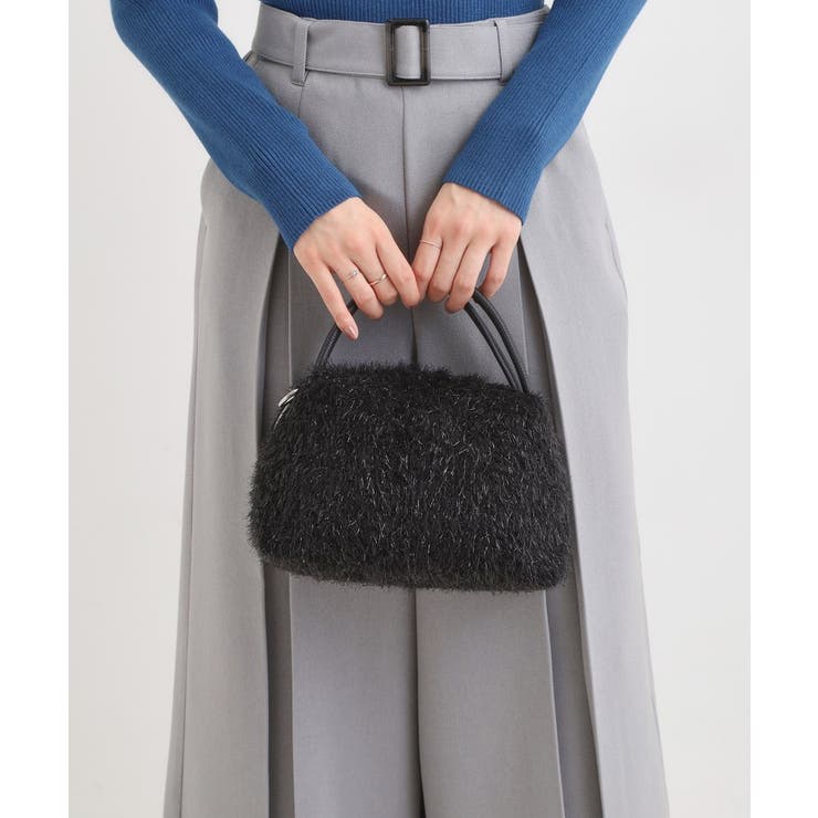 ブラック(019) | ラメ入り生地ショルダーバッグ | SHOO・LA・RUE