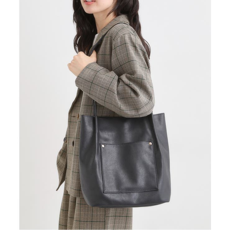 つや合皮つまみハンドルトートバッグ | SHOO・LA・RUE | 詳細画像1 