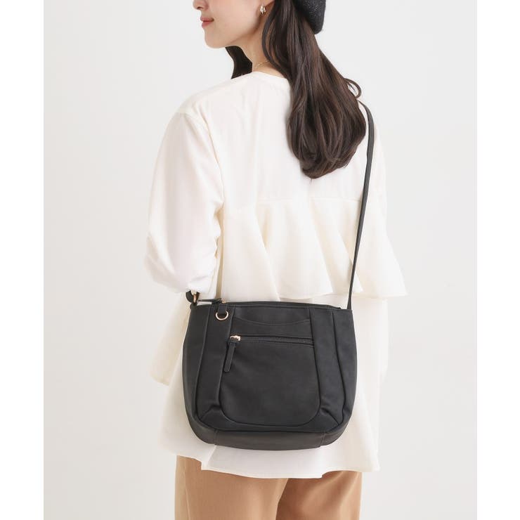 ブラック(019) | 前ポケットショルダーバッグ | SHOO・LA・RUE