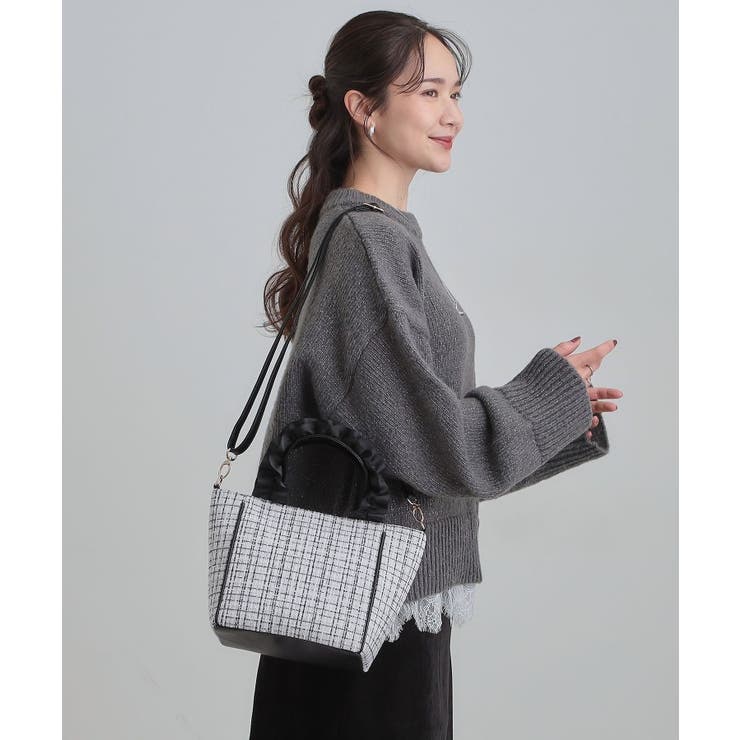 フリルハンドルツイードトートバッグ | SHOO・LA・RUE | 詳細画像5 