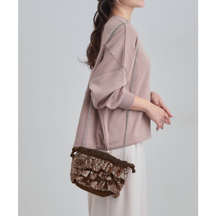 スパンコールフリル巾着ショルダーバッグ | SHOO・LA・RUE | 詳細画像3 