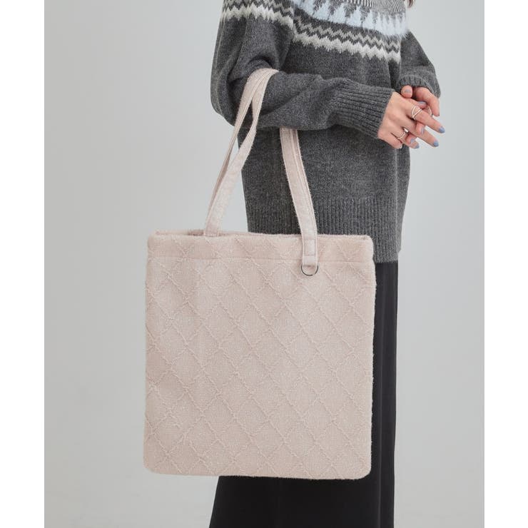 ラメ格子柄スクエアトートバッグ | SHOO・LA・RUE | 詳細画像5 