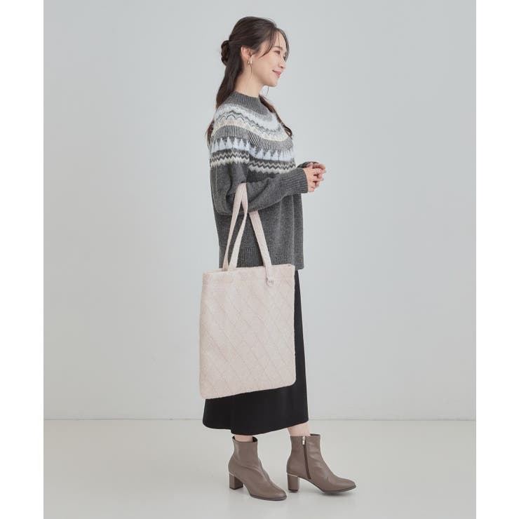 ラメ格子柄スクエアトートバッグ | SHOO・LA・RUE | 詳細画像6 