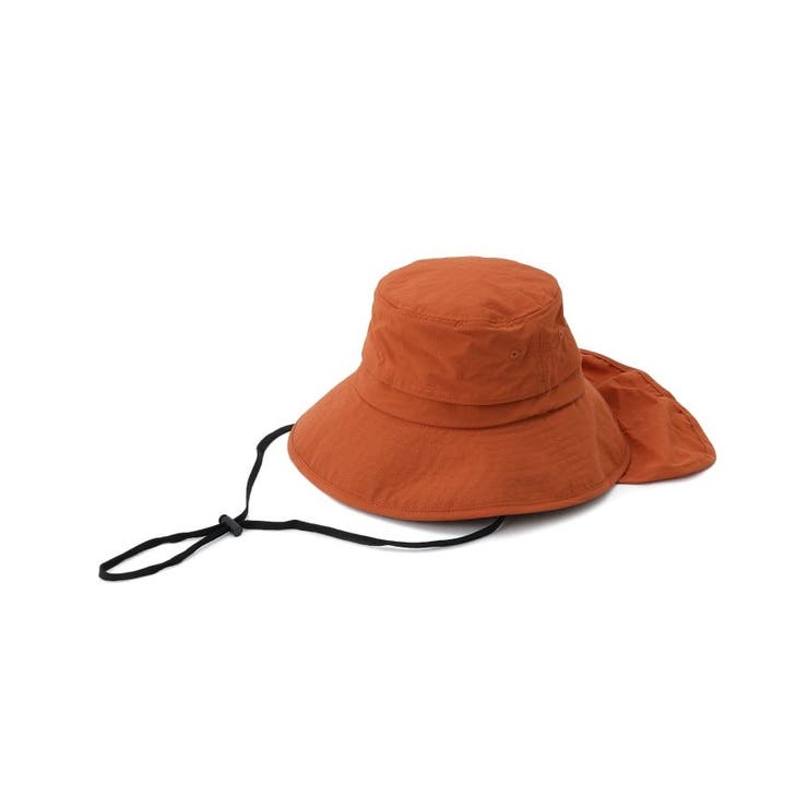 オレンジ(067) | 【撥水／UVカット】シェード付きポケッタブルハット【あご紐つき／サイズ調整】 | SHOO・LA・RUE