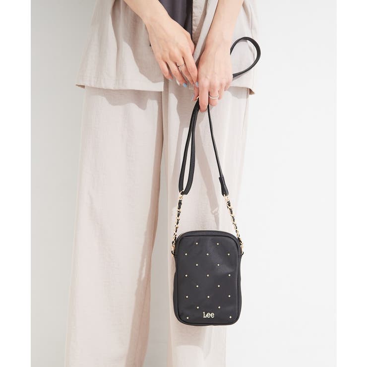 ブラック(819) | 【Lee別注／撥水】スタッズミニショルダーバッグ | SHOO・LA・RUE