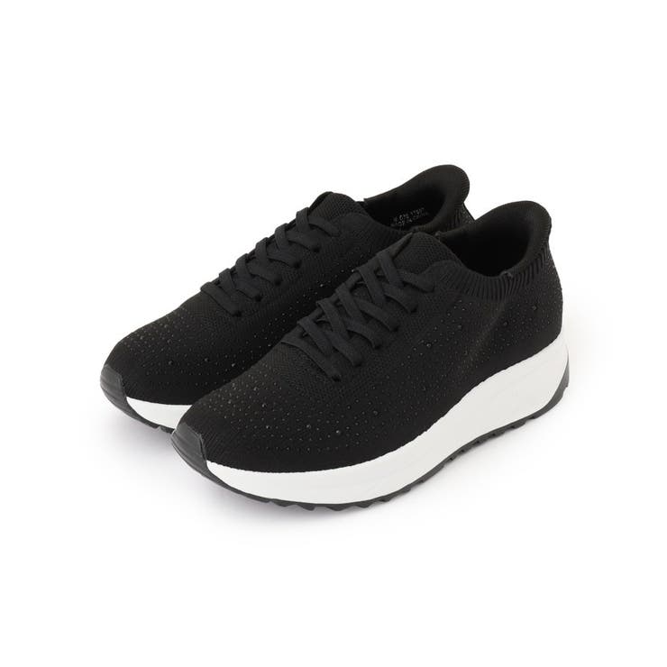 ブラック(019) | 【シュっと履ける】キラキラニットスニーカー | SHOO・LA・RUE