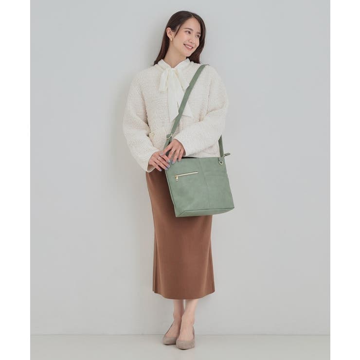 【8ポケット】フロント切り替えショルダーバッグ | SHOO・LA・RUE | 詳細画像4 