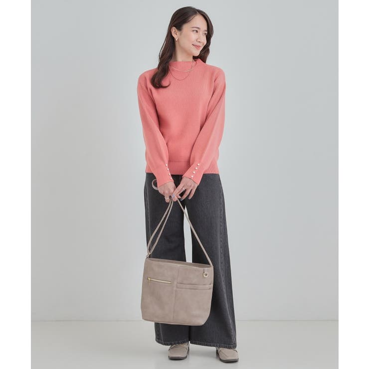 【8ポケット】フロント切り替えショルダーバッグ | SHOO・LA・RUE | 詳細画像8 