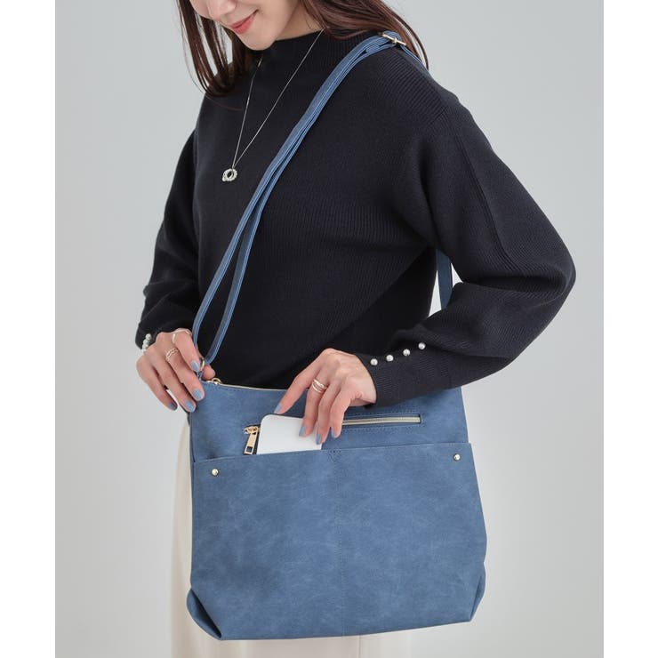 ブルー(092) | フロントWポケットショルダーバッグ | SHOO・LA・RUE