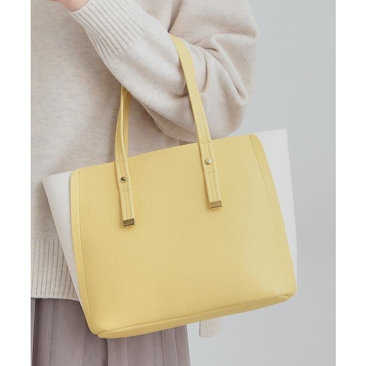 【軽量/2WAY】ハンドル金具 配色トートバッグ | SHOO・LA・RUE | 詳細画像7 