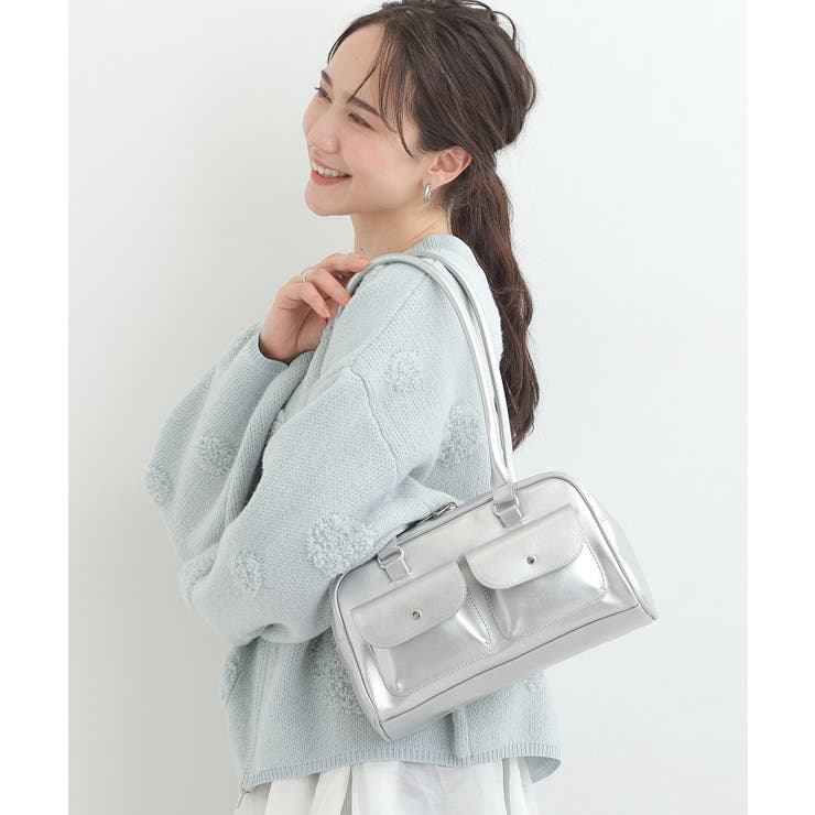 シルバー(006) | フラップポケット横長ボストンバッグ | SHOO・LA・RUE