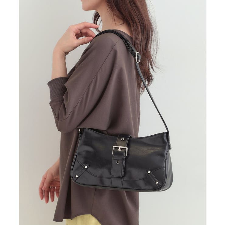 ブラック(019) | ベルトデザインショルダーバッグ | SHOO・LA・RUE