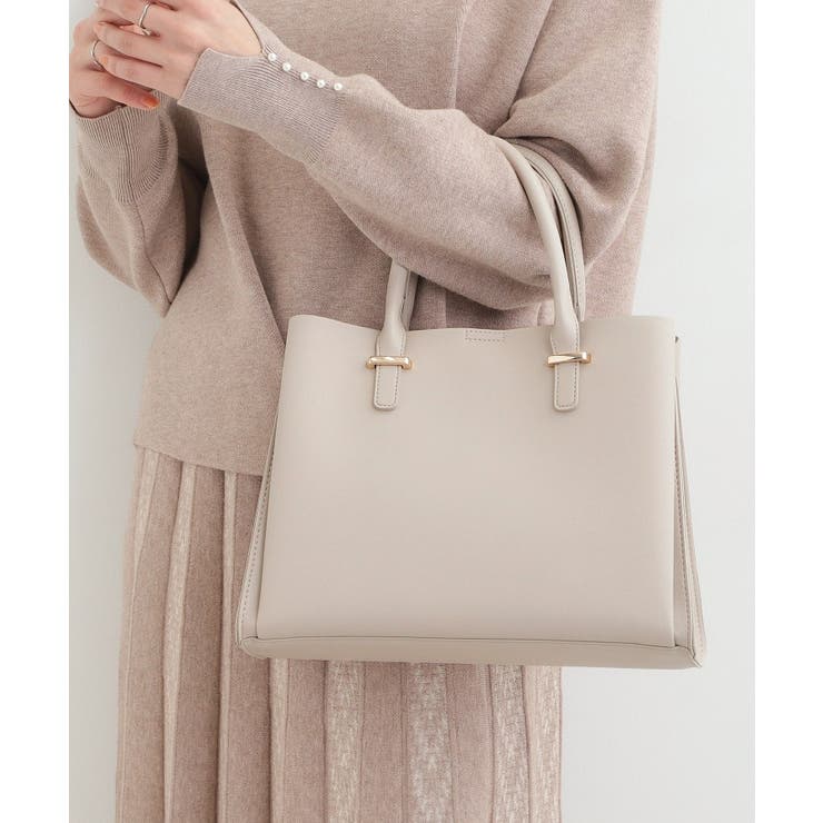 一枚革風三層トートバッグ | SHOO・LA・RUE | 詳細画像1 