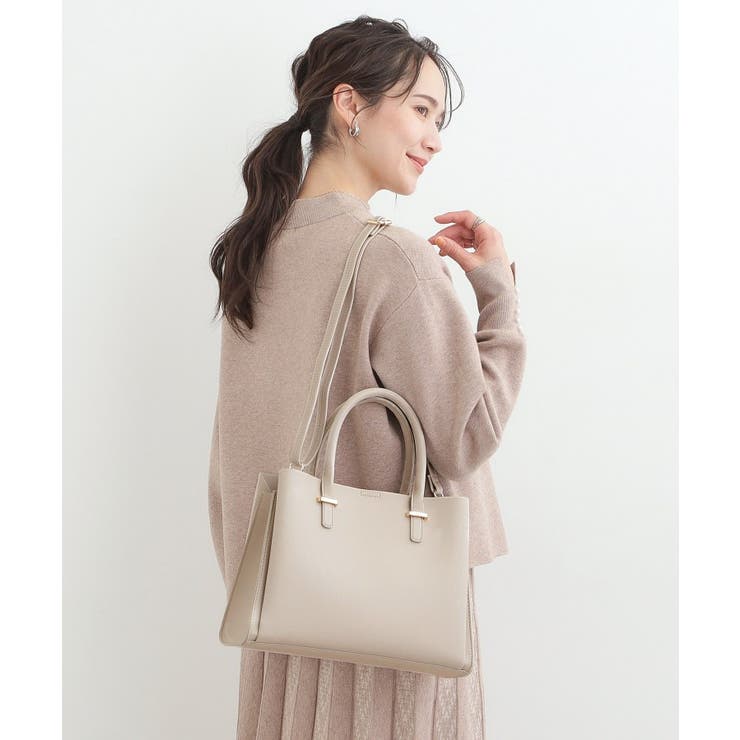 グレー(012) | 一枚革風三層トートバッグ | SHOO・LA・RUE