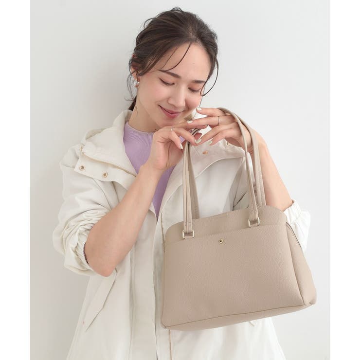 ベージュ(052) | 【軽量/2WAY】ロングハンドル ラウンドトートバッグ | SHOO・LA・RUE