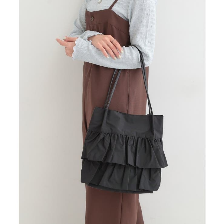 【撥水】つまみハンドルフリルトートバッグ | SHOO・LA・RUE | 詳細画像1 