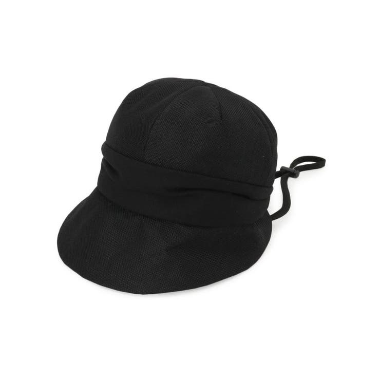 ブラック(019) | リネンライク顔周りすっぽりキャスケット | SHOO・LA・RUE