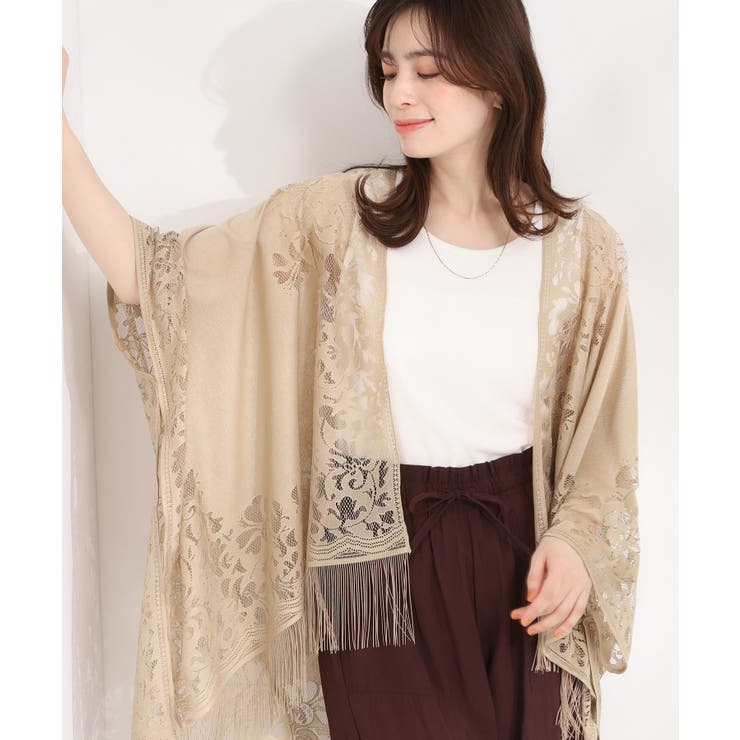 ベージュ(052) | レースポンチョ | SHOO・LA・RUE