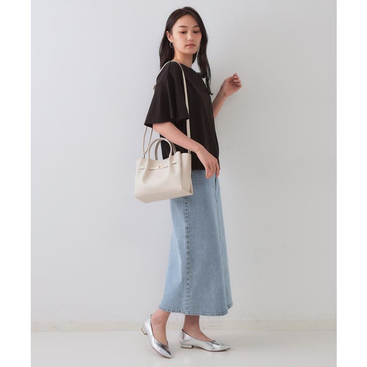 【軽量/2WAY/通勤対応】フロントベルトデザインミドルトートバッグ | OPAQUE.CLIP | 詳細画像2