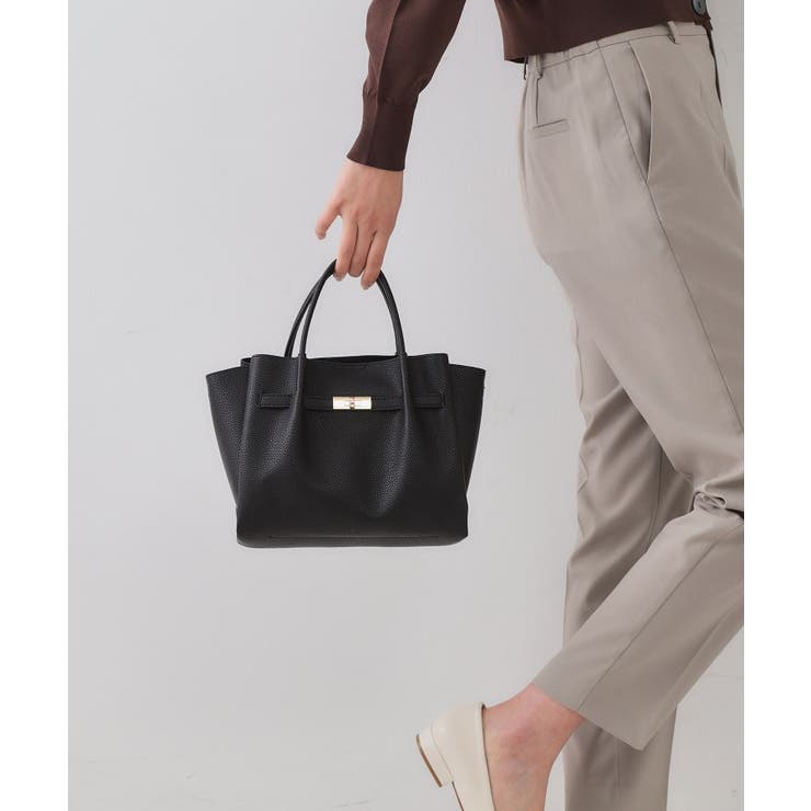 【軽量/2WAY/通勤対応】フロントベルトデザインミドルトートバッグ | OPAQUE.CLIP | 詳細画像5