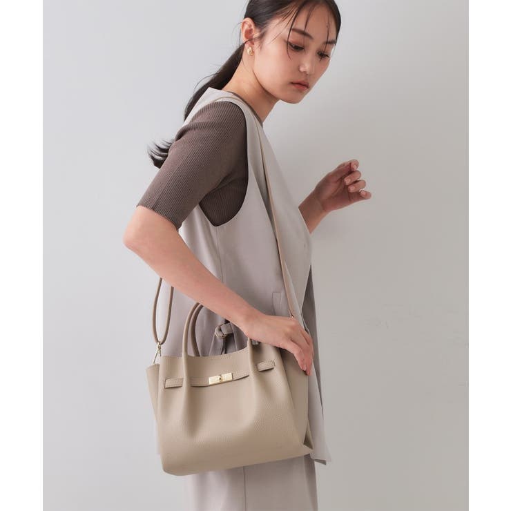 【軽量/2WAY/通勤対応】フロントベルトデザインミドルトートバッグ | OPAQUE.CLIP | 詳細画像13