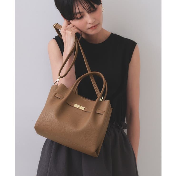 【軽量/2WAY/通勤対応】フロントベルトデザインミドルトートバッグ | OPAQUE.CLIP | 詳細画像7