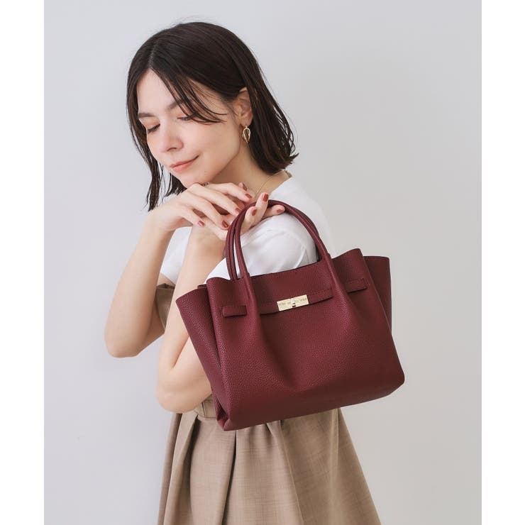 【軽量/2WAY/通勤対応】フロントベルトデザインミドルトートバッグ | OPAQUE.CLIP | 詳細画像9