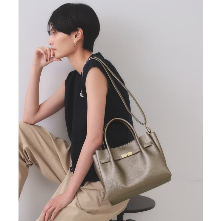 【軽量/2WAY/通勤対応】フロントベルトデザインミドルトートバッグ | OPAQUE.CLIP | 詳細画像11