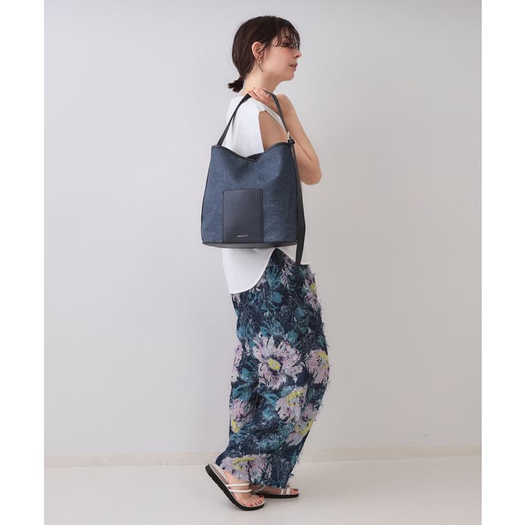 キャンバス調合皮ワンハンドルショルダーバッグ | OPAQUE.CLIP | 詳細画像4 