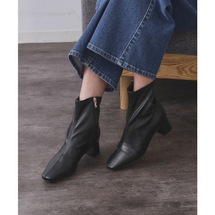 ブラック(019) | ベーシックショートブーツ【THEシリーズ/抗菌防臭加工】 | OPAQUE.CLIP