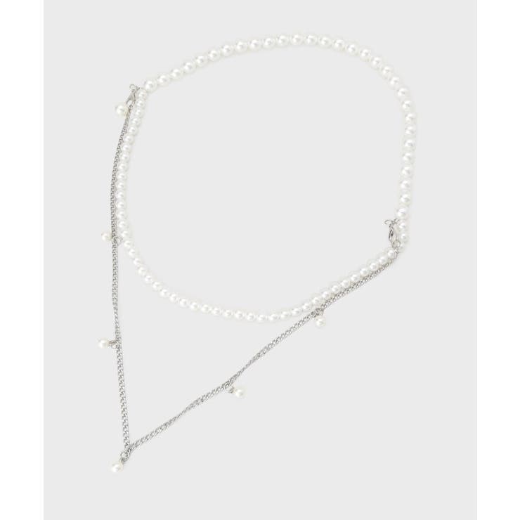 シルバー(006) | 【マルチWAY】ネックレスにもなるパール調チェーンベルト | OPAQUE.CLIP